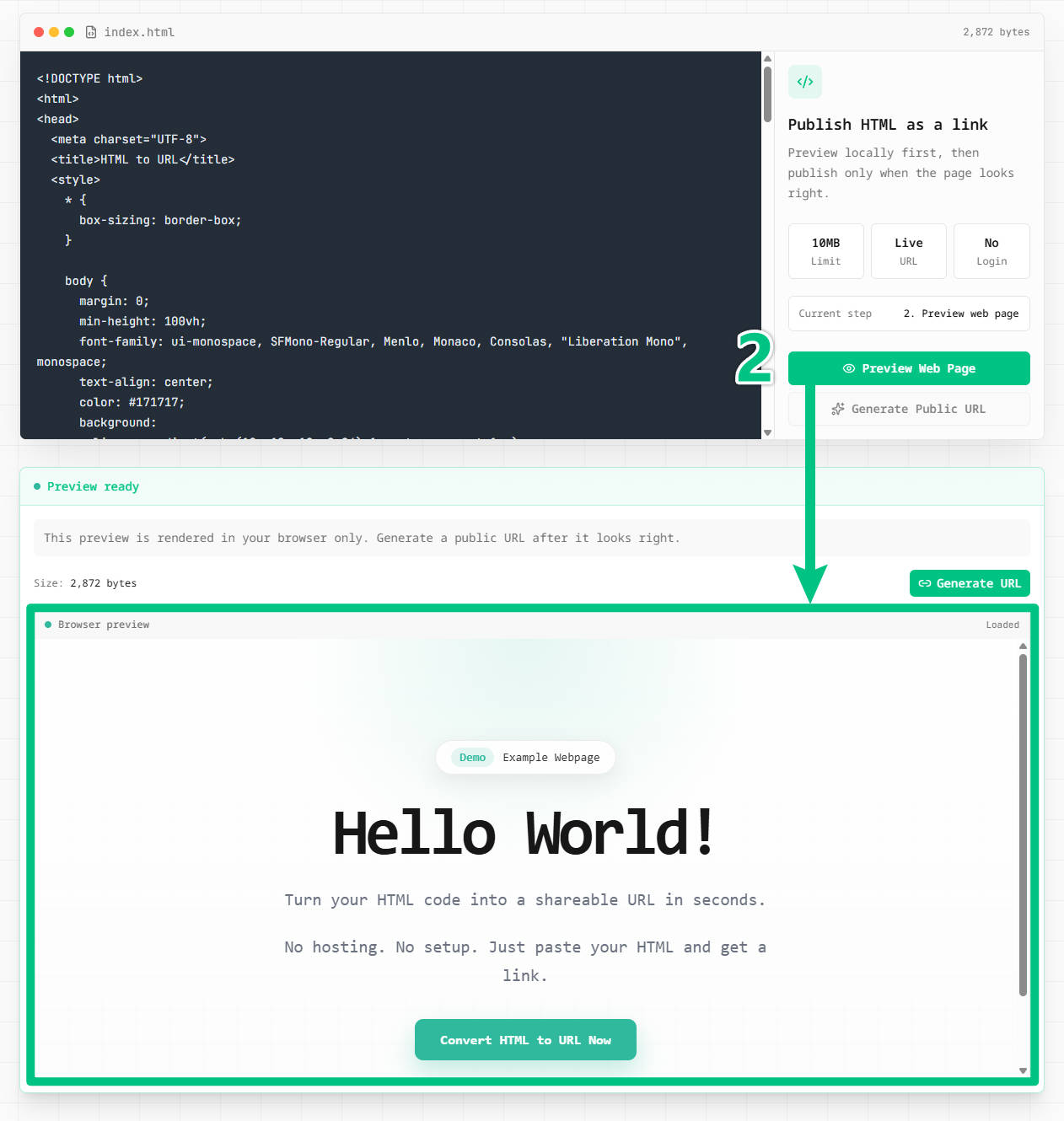 检查页面预览后再将 HTML 文件转换成 URL 检查页面预览后再将 HTML 文件转换成 URL